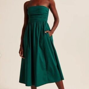 Linen blend Abercrombie Strapless Dress